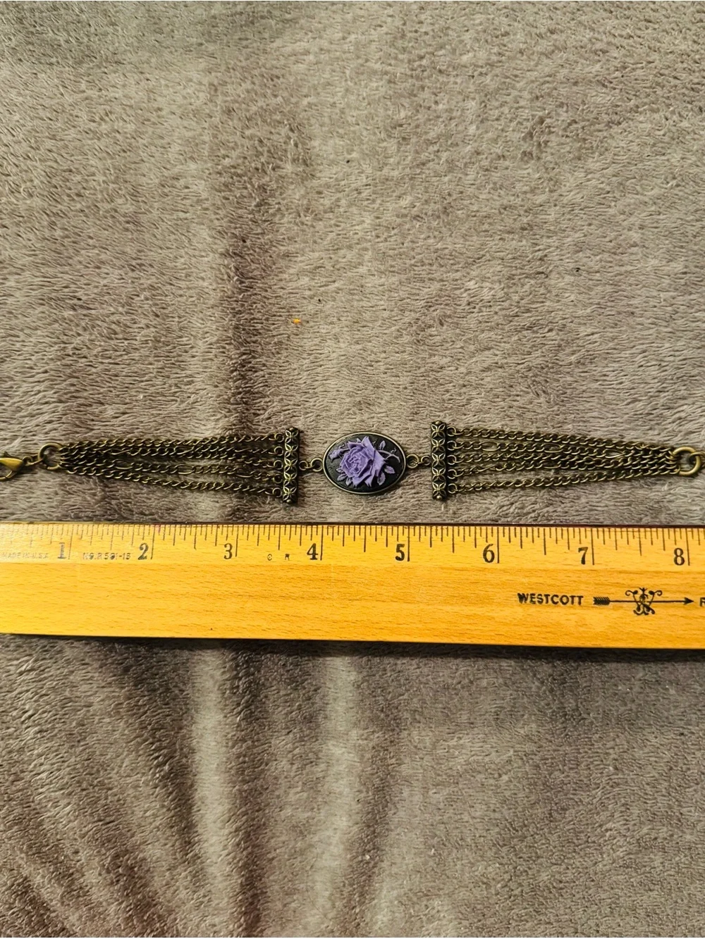 Vintage Style Purple Rose Bracelet